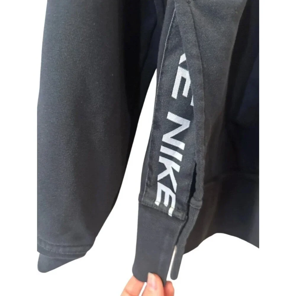 Nike Women's Black Full-Zip Hoodie With Logo Tape Vents
